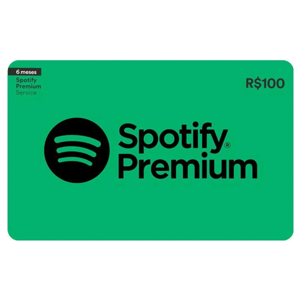 Spotify Premium – Cartão 6 Meses Assinatura – R$ 100 – WOW Games