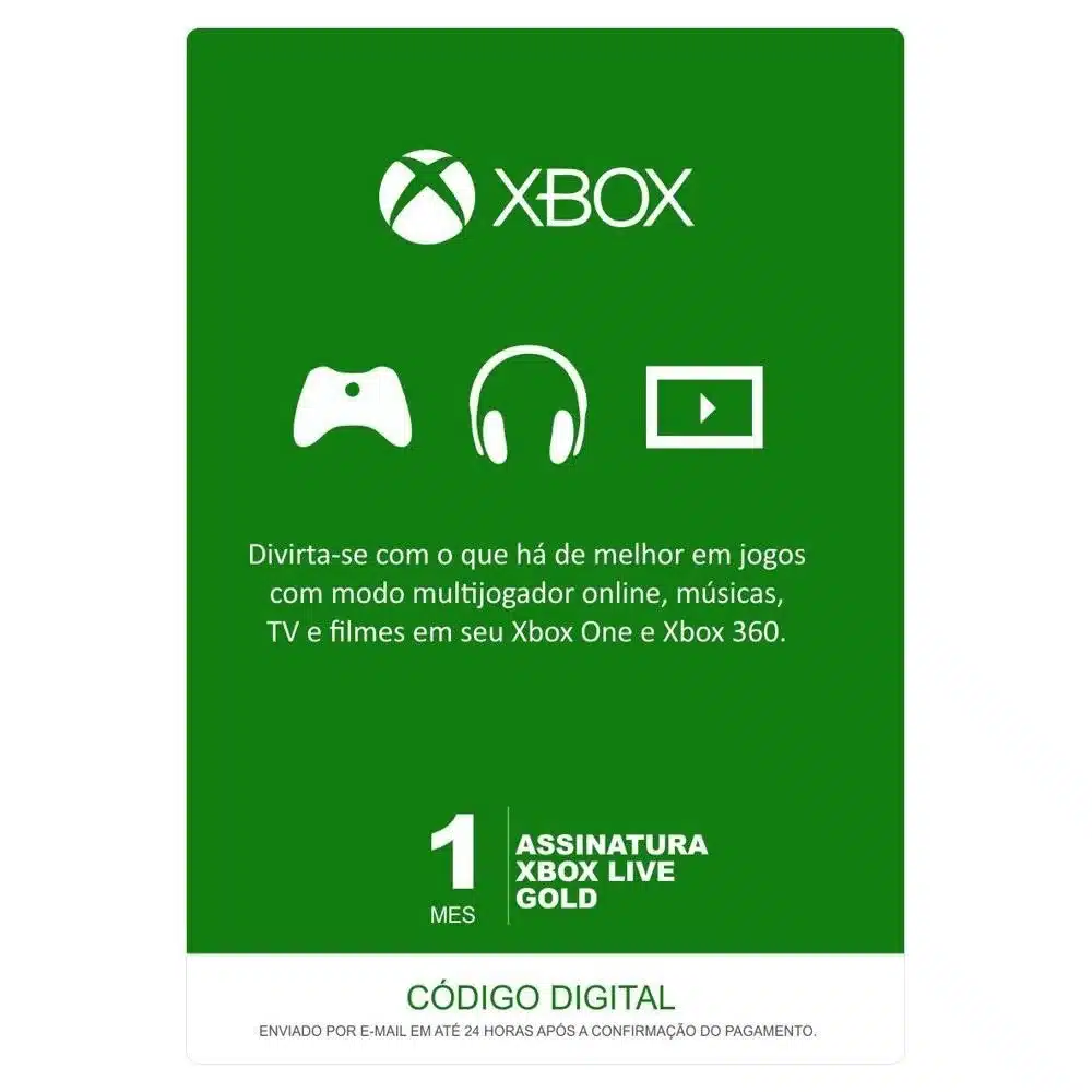 Xbox Live Gold Cartão Assinatura 1 Mês WOW Games