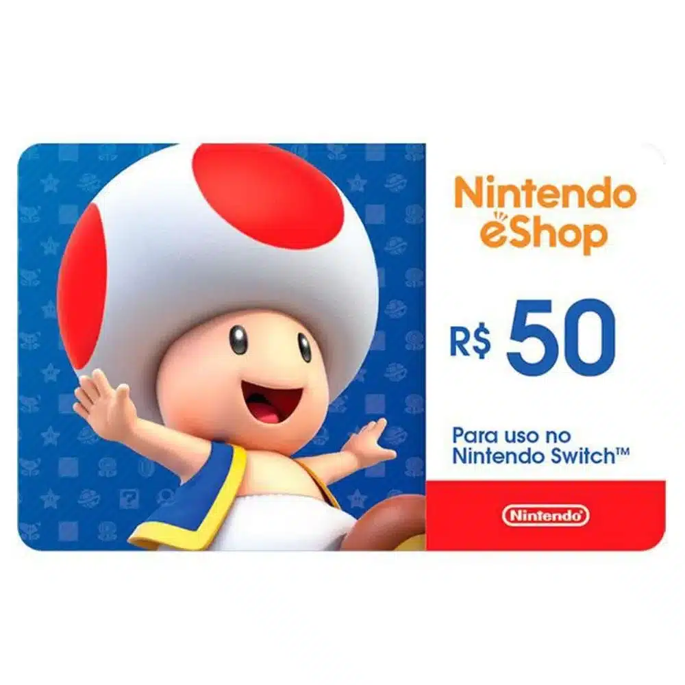 Nintendo – Gift Card Digital 50 Reais – WOW Games